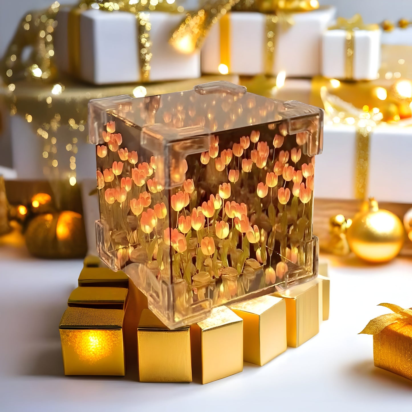 🌷 Tulip Mirror Lamp – Elegant Multicolor Desk Light